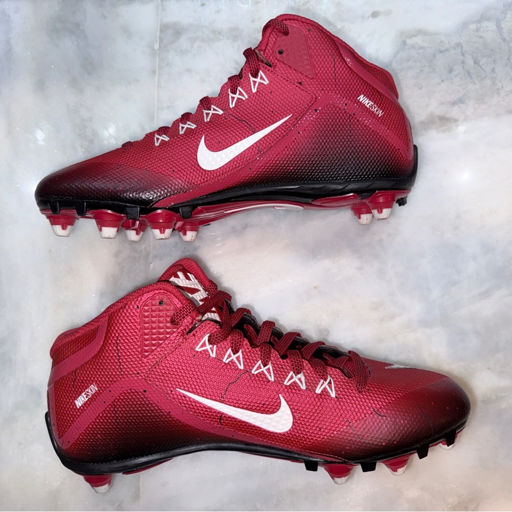 Nike Alpha Menace Pro Mid TD Football Cleats Red White Men’s 10